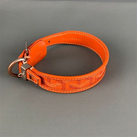 Goyard Franklin Dog Collar In Orange. Authentic. Size medium 